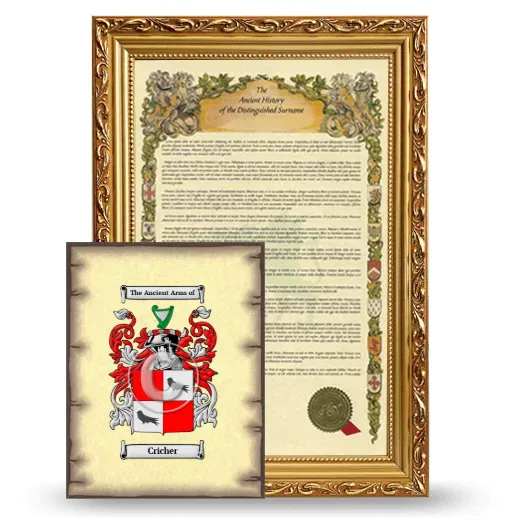 Cricher Framed History and Coat of Arms Print - Gold