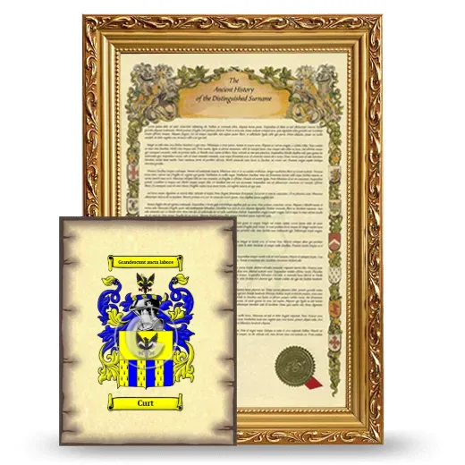 Curt Framed History and Coat of Arms Print - Gold