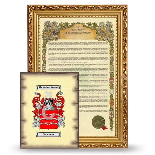 Da costa Framed History and Coat of Arms Print - Gold