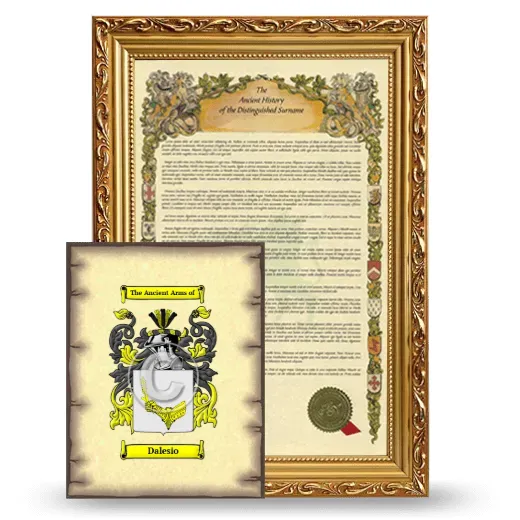 Dalesio Framed History and Coat of Arms Print - Gold
