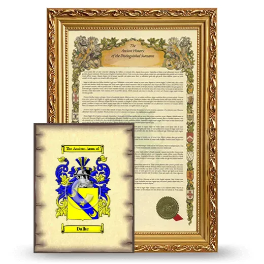 Dalke Framed History and Coat of Arms Print - Gold