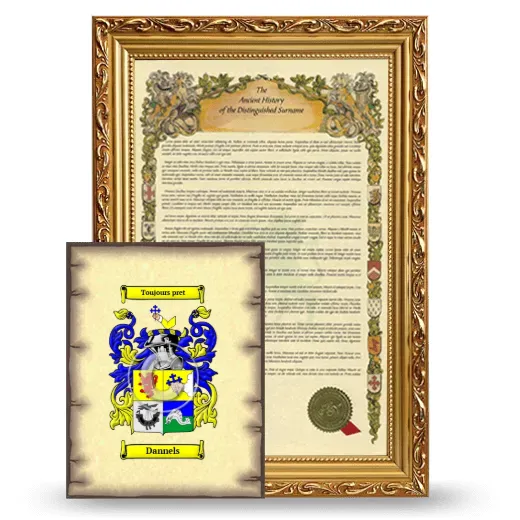 Dannels Framed History and Coat of Arms Print - Gold