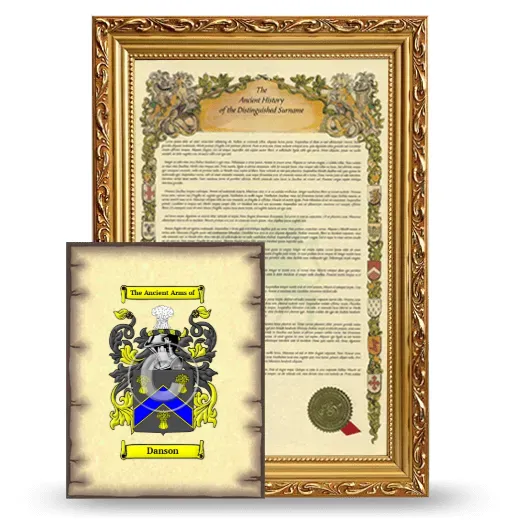 Danson Framed History and Coat of Arms Print - Gold