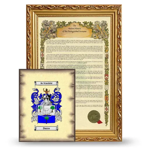 Darro Framed History and Coat of Arms Print - Gold