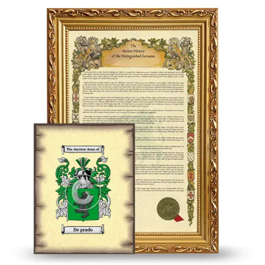 De prado Framed History and Coat of Arms Print - Gold