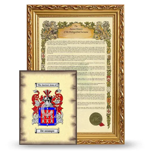 De-ocampo Framed History and Coat of Arms Print - Gold