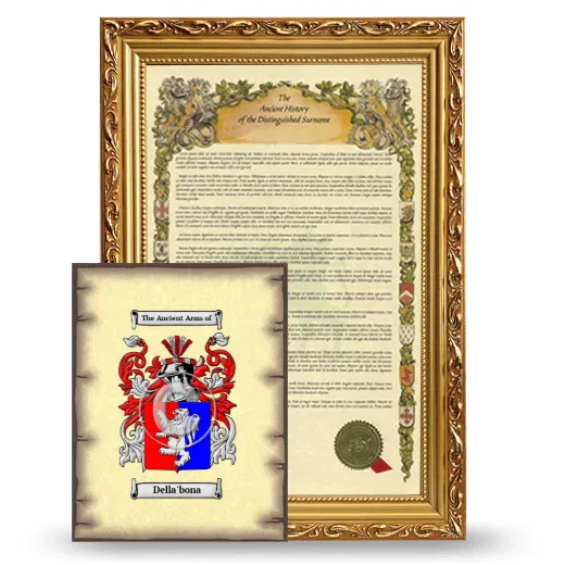 Della'bona Framed History and Coat of Arms Print - Gold