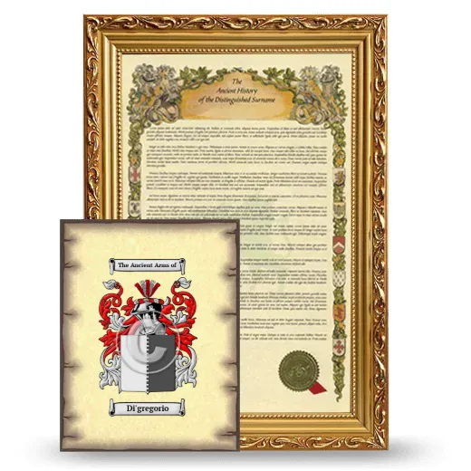 Di'gregorio Framed History and Coat of Arms Print - Gold