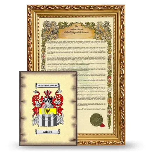 Difalco Framed History and Coat of Arms Print - Gold