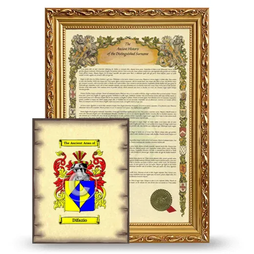 Difazio Framed History and Coat of Arms Print - Gold