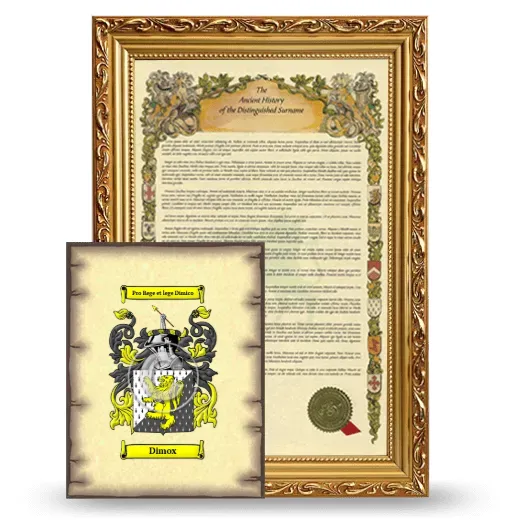 Dimox Framed History and Coat of Arms Print - Gold