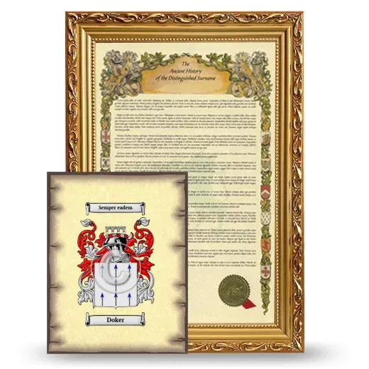 Doker Framed History and Coat of Arms Print - Gold
