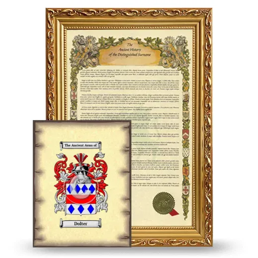 Dolter Framed History and Coat of Arms Print - Gold