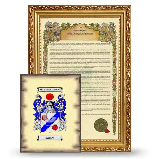 Dornes Framed History and Coat of Arms Print - Gold