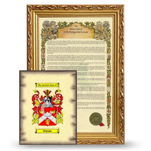 Doyom Framed History and Coat of Arms Print - Gold