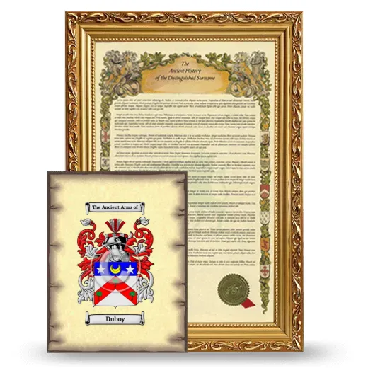 Duboy Framed History and Coat of Arms Print - Gold