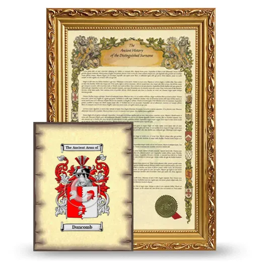 Duncomb Framed History and Coat of Arms Print - Gold