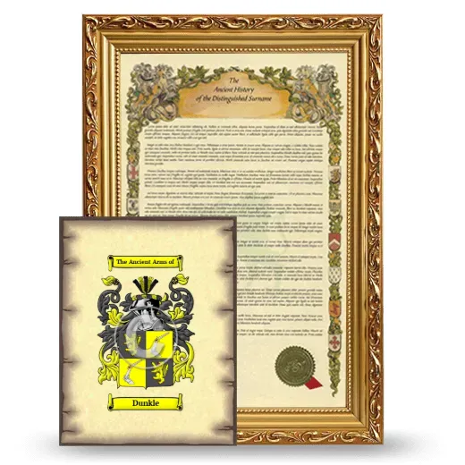Dunkle Framed History and Coat of Arms Print - Gold