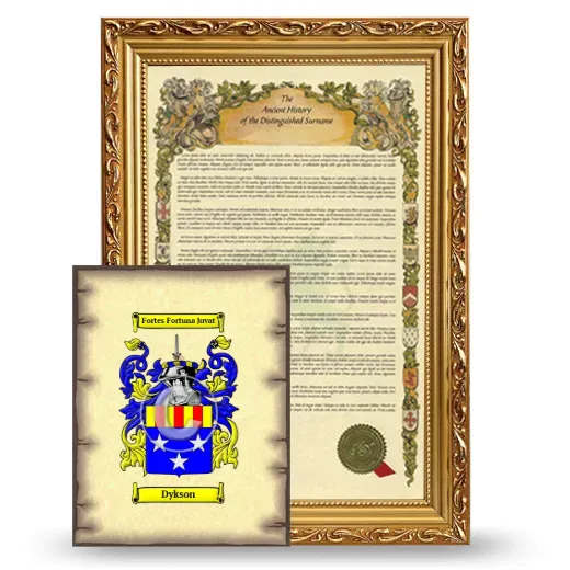 Dykson Framed History and Coat of Arms Print - Gold