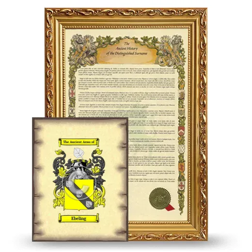 Ebeling Framed History and Coat of Arms Print - Gold