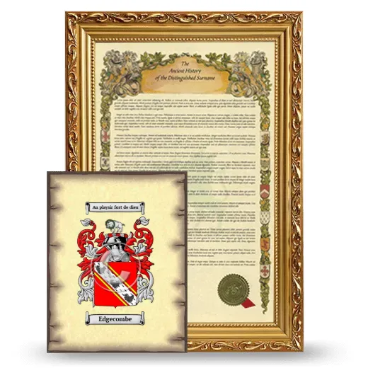 Edgecombe Framed History and Coat of Arms Print - Gold