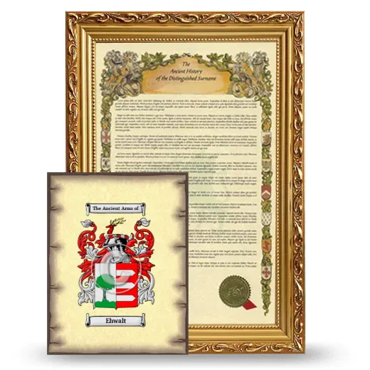 Ehwalt Framed History and Coat of Arms Print - Gold