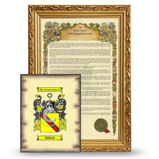 Eldritch Framed History and Coat of Arms Print - Gold