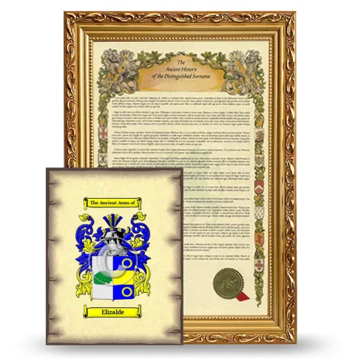 Elizalde Framed History and Coat of Arms Print - Gold