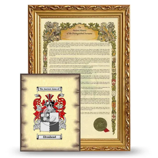 Eltonhead Framed History and Coat of Arms Print - Gold