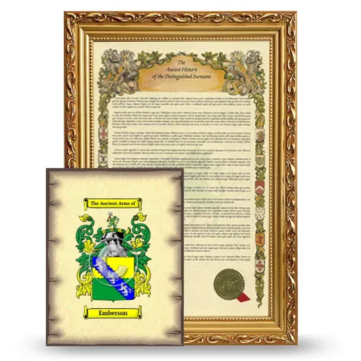 Emberson Framed History and Coat of Arms Print - Gold
