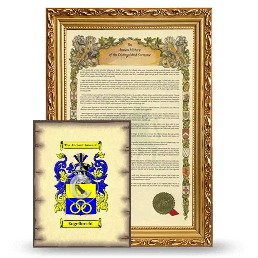 Engelbrecht Framed History and Coat of Arms Print - Gold