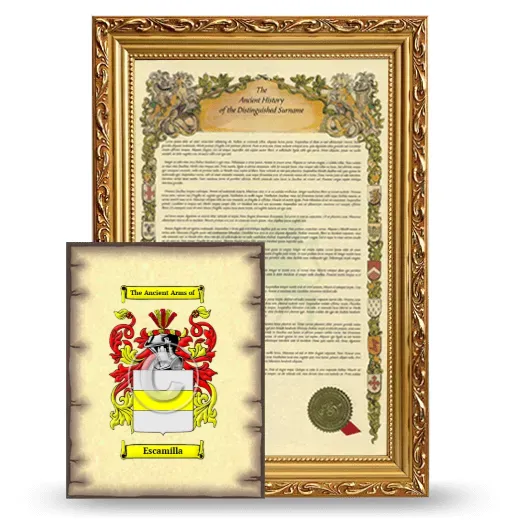 Escamilla Framed History and Coat of Arms Print - Gold