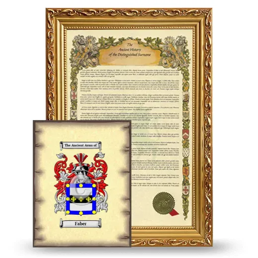 Faber Framed History and Coat of Arms Print - Gold