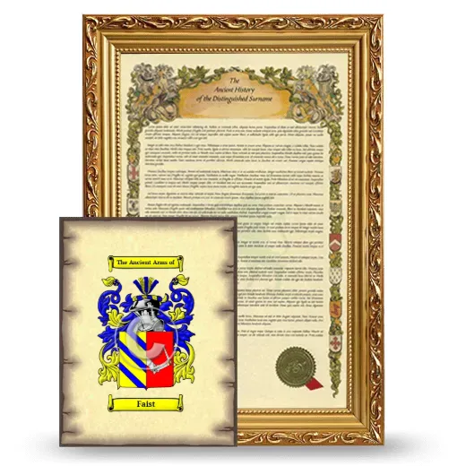 Faist Framed History and Coat of Arms Print - Gold
