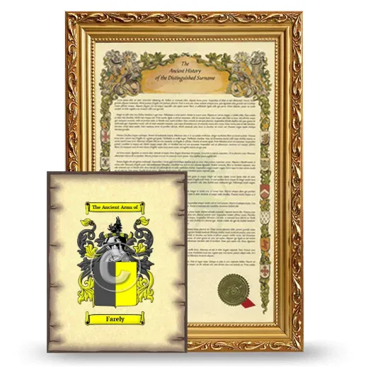 Farely Framed History and Coat of Arms Print - Gold
