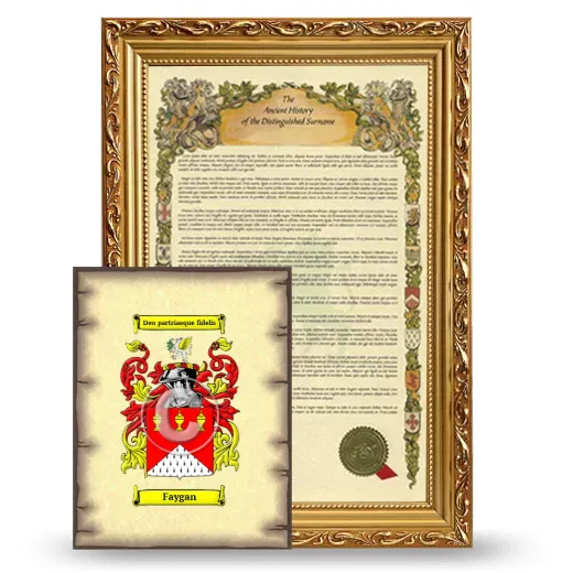 Faygan Framed History and Coat of Arms Print - Gold