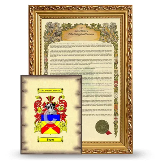 Feger Framed History and Coat of Arms Print - Gold