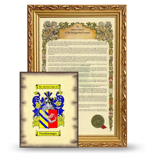 Feuchtwanger Framed History and Coat of Arms Print - Gold