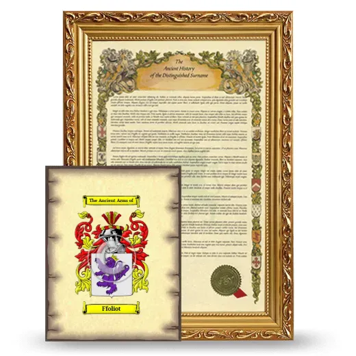 Ffoliot Framed History and Coat of Arms Print - Gold