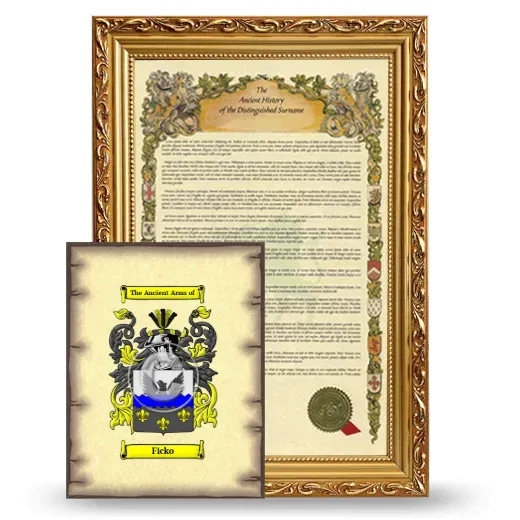 Ficko Framed History and Coat of Arms Print - Gold