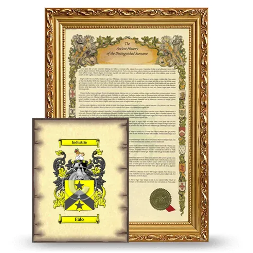 Fido Framed History and Coat of Arms Print - Gold