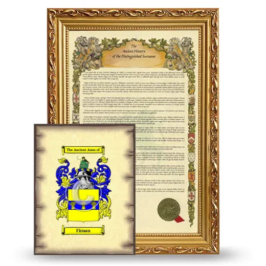Firnan Framed History and Coat of Arms Print - Gold