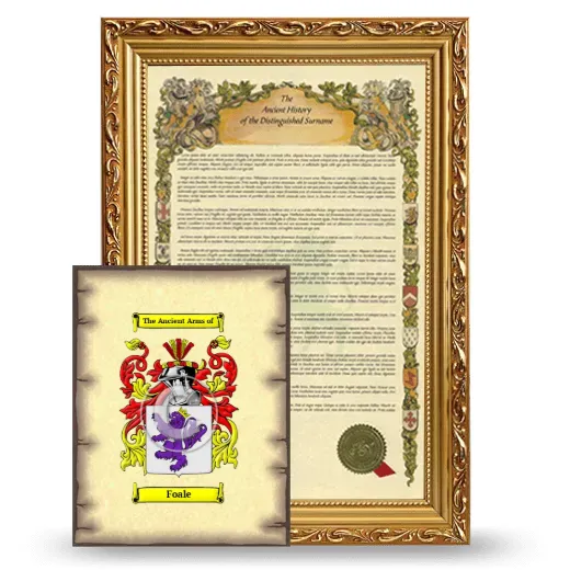 Foale Framed History and Coat of Arms Print - Gold