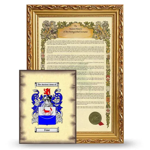 Fose Framed History and Coat of Arms Print - Gold