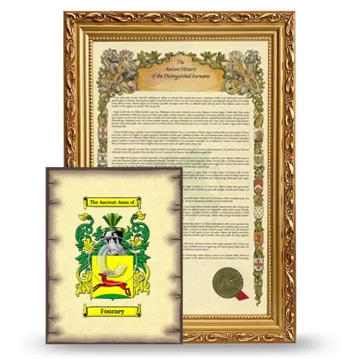 Fourney Framed History and Coat of Arms Print - Gold