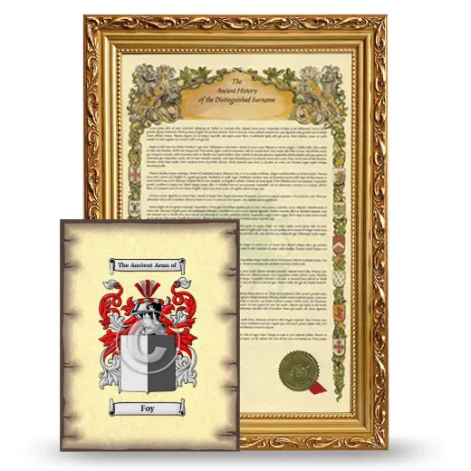 Foy Framed History and Coat of Arms Print - Gold