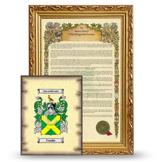 Franke Framed History and Coat of Arms Print - Gold