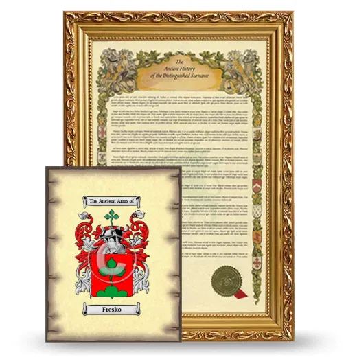 Fresko Framed History and Coat of Arms Print - Gold