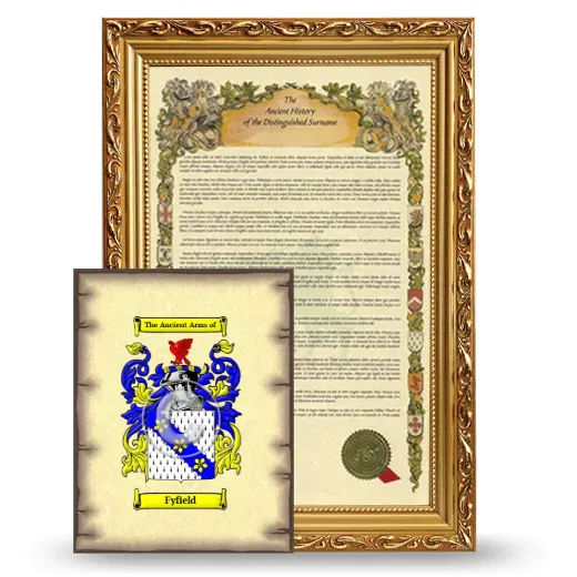 Fyfield Framed History and Coat of Arms Print - Gold