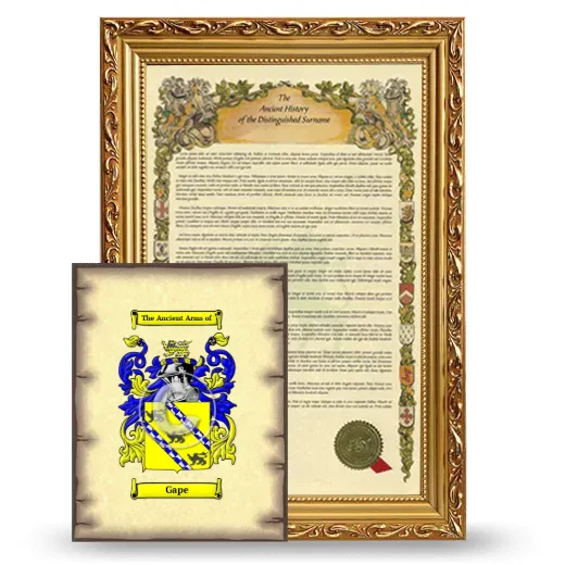 Gape Framed History and Coat of Arms Print - Gold